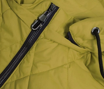 DAMSKA KURTKA ASYMETRYCZNA MUSZTARDOWA (905)