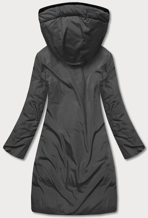 DŁUGA DWUSTRONNA KURTKA ZIMOWA CZARNY/GRAFIT (L22-9852-1/27)