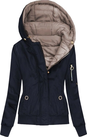 DWUSTRONNA KURTKA BOMBER GRANATOWA (W712)