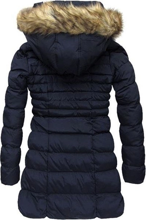 GRANATOWA DŁUGA KURTKA ZIMOWA (5813)