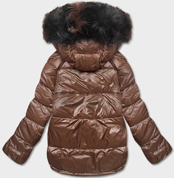 DWUSTRONNA KURTKA OVERSIZE CZARNO-BRĄZOWA (H-1080-01)