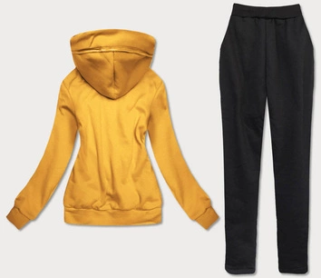 DAMSKI KOMPLET DRESOWY Z ROZPINANĄ BLUZĄ ŻÓŁTY (AMG578)