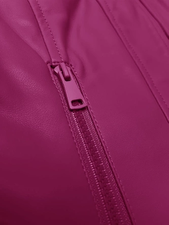 Krótka ramoneska damska ze stójką J Style ciemny różowy (11Z8127)