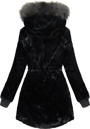 DAMSKA DWUSTRONNA PARKA ZIMOWA GRAFITOWA (A623)