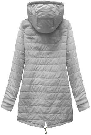 DWUSTRONNA PARKA Z KAPTUREM KHAKI-SZARA (W0233)
