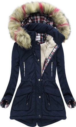 KURTKA ZIMOWA Z KAPTUREM GRANATOWA (39907)