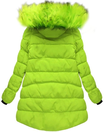 PIKOWANA KURTKA Z KAPTUREM LIMONKOWA (W802)