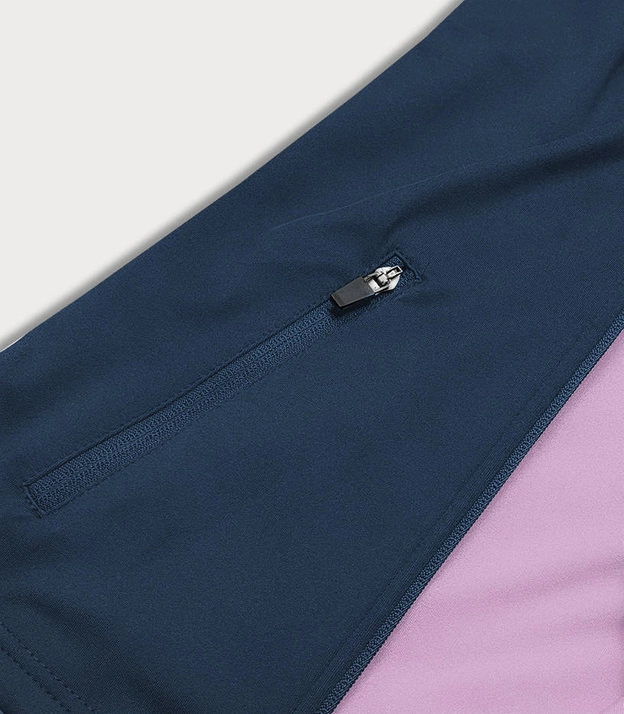 Damska bluza z elastycznego materiału fioletowo-granatowa (hd149-04)