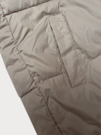 Luźna kurtka damska z kapturem Miss TiTi beżowa (2360)