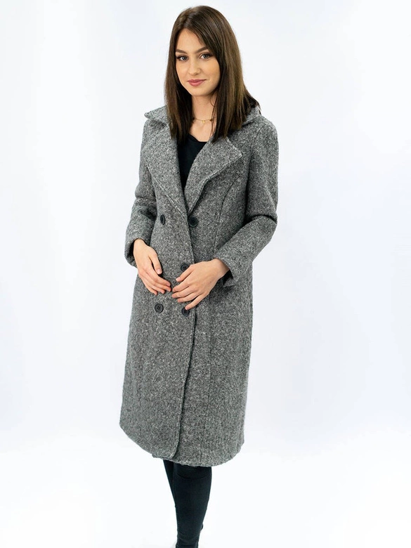 DWURZĘDOWY PŁASZCZ BARANEK CIEMNOSZARY (18760)