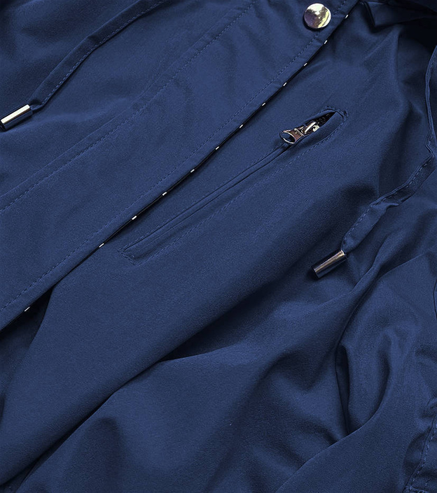 Parka damska 2w1 niebieski ciemny/biały (w702big)