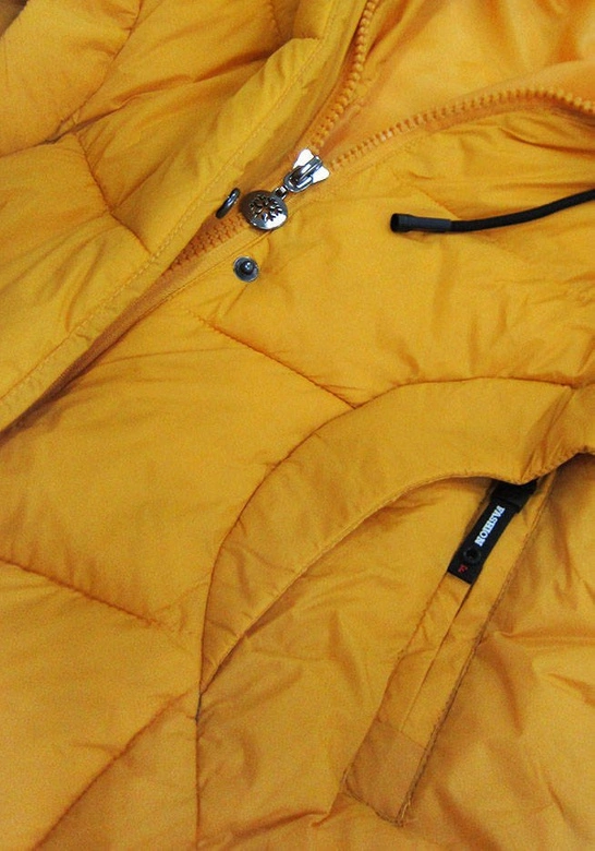 PIKOWANA KURTKA DAMSKA ZIMOWA ŻÓŁTA (209-1)