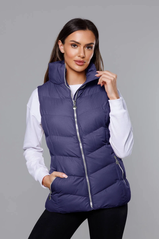 Puchowy bezrękawnik damski granat (5m719-215)