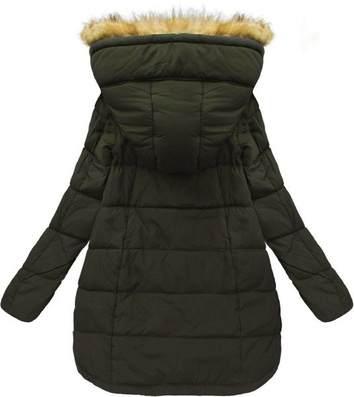KURTKA Z PUCHEM NATURALNYM KHAKI (8062)