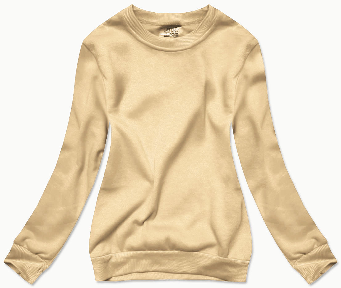 Bluza dresowa damska ze ściągaczami jasny beżowy (W01-159)