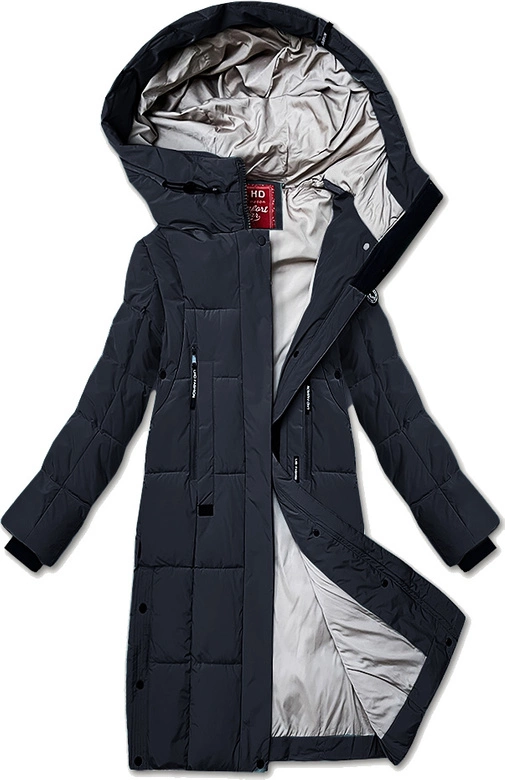 Pikowana kurtka zimowa damska LHD grafitowa (LHD-24572)