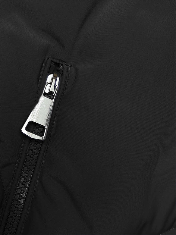 Zimowa kurtka z kapturem czarna (LHD-23015)