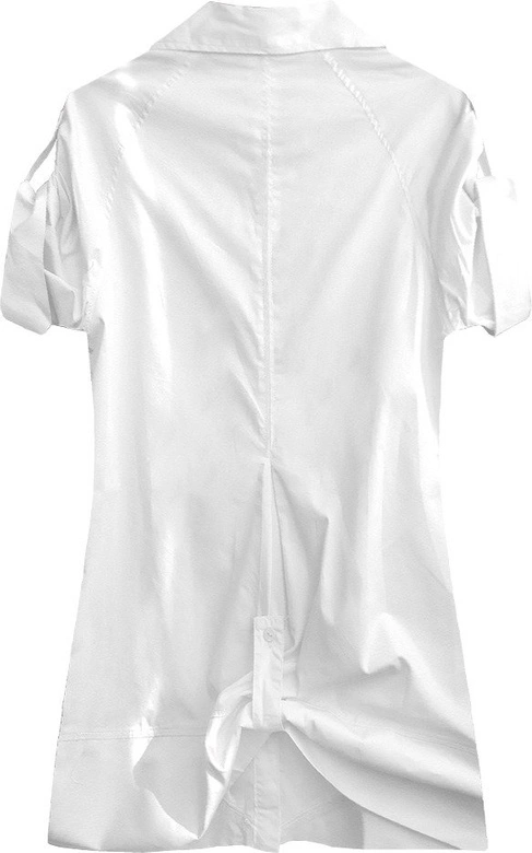 BAWEŁNIANA KOSZULA Z PASKIEM BIAŁA (X1035X)