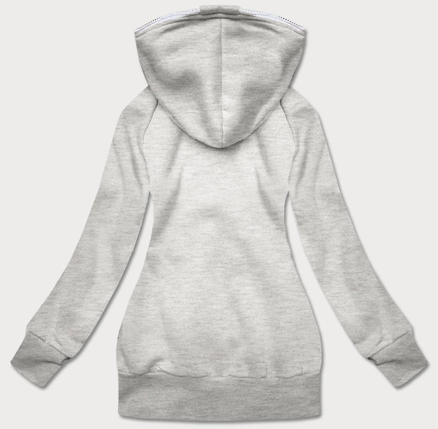 DAMSKA BLUZA DRESOWA Z KONTRASTOWYM ZAMKIEM SZARA (AMG837A)