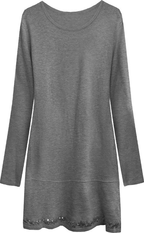 BAWEŁNIANY KOMPLET TUNIKA+BLUZKA CIEMNOSZARY (1196)