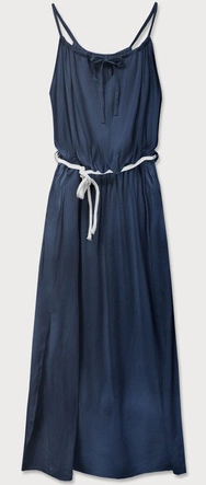 DŁUGA SUKIENKA NA RAMIĄCZKACH GRANATOWA (594ART)