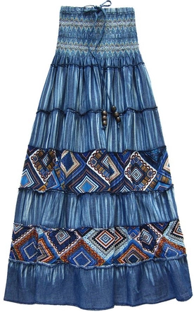 SPÓDNICA MAXI A'LA JEANS NIEBIESKA (C251030)