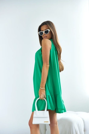 Sukienka z falbaną zielona (652)