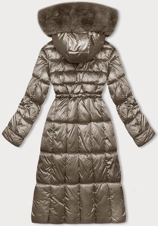 Dopasowana damska kurtka zimowa beżowa S'west (B8207-B8282-12)