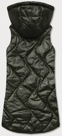 Bezrękawnik damski z kapturem khaki (B0129-11)