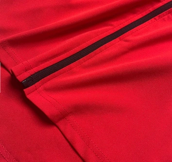 Bluza z asymetrycznym dołem czerwona (hd153-05)