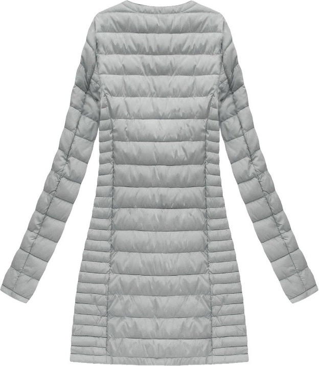 DŁUGA PIKOWANA KURTKA SZARA (21810)