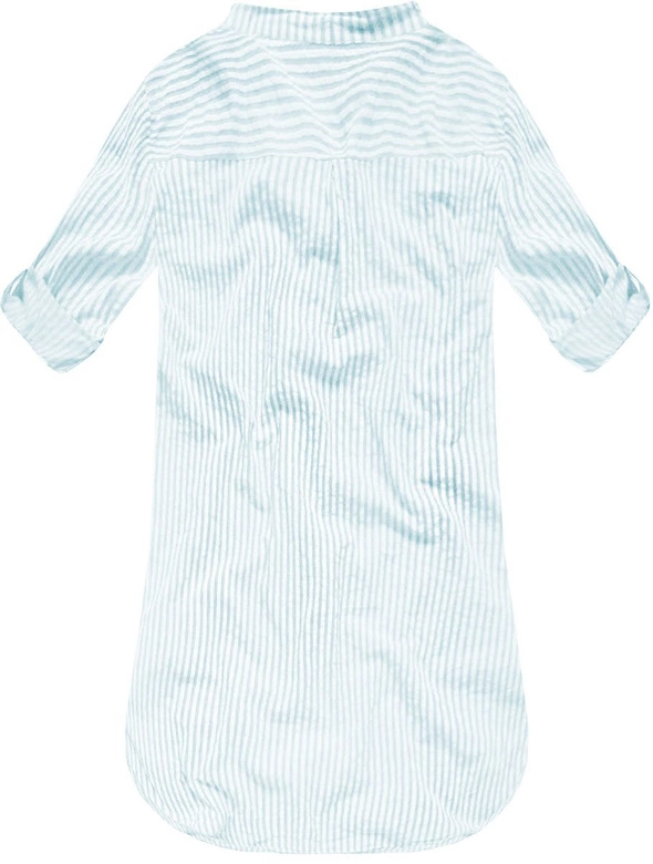KOSZULA W PASKI Z KIESZENIAMI BŁĘKITNA (ART12)