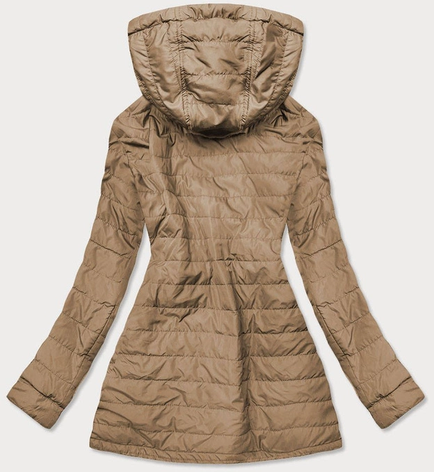 Kurtka damska typu parka 2w1 khaki-beż (bh2015)