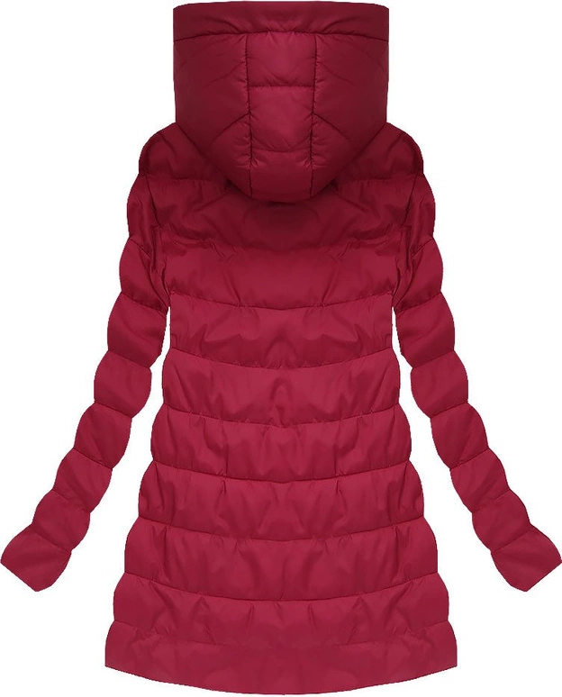 PIKOWANA KURTKA Z KAPTUREM BORDOWA (XW506BIGX)