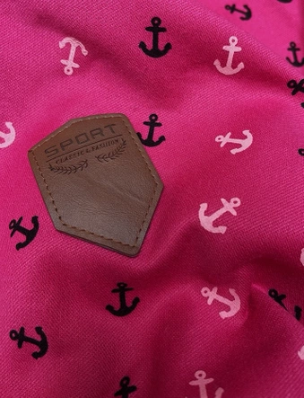 Gruba bluza w kotwice ze skośnym zamkiem różowa (2308)