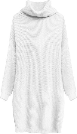 SWETERKOWA SUKIENKA OVERSIZE BIAŁA (473ART)