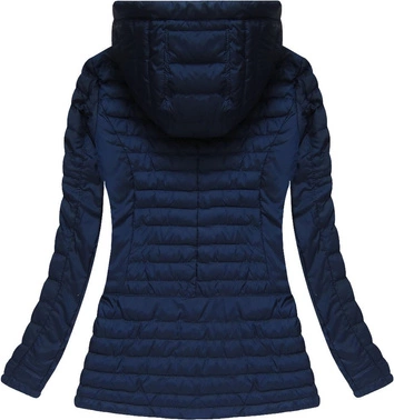 PIKOWANA KURTKA Z KAPTUREM GRANATOWA (W566-1)