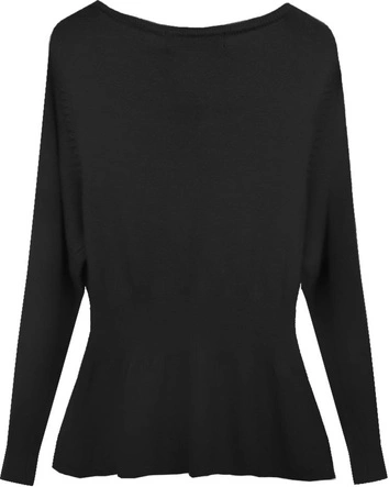 SWETER Z ŻABOTEM CZARNY (1527)