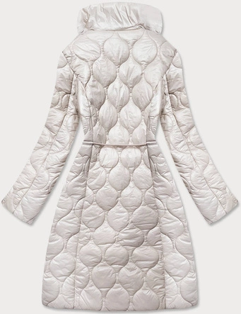 Damska kurtka pikowana ze stójką jasny beż (ag8-001)