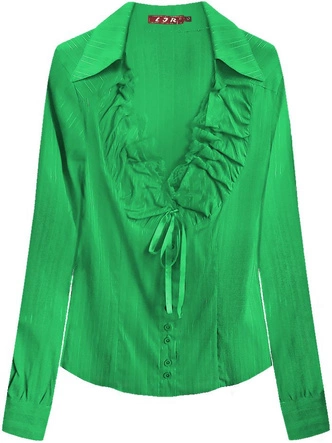 KOSZULA Z FINEZYJNYM DEKOLTEM ZIELONA (314ART)