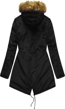ZIMOWA KURTKA DAMSKA TYPU PARKA CZARNA (B2628)