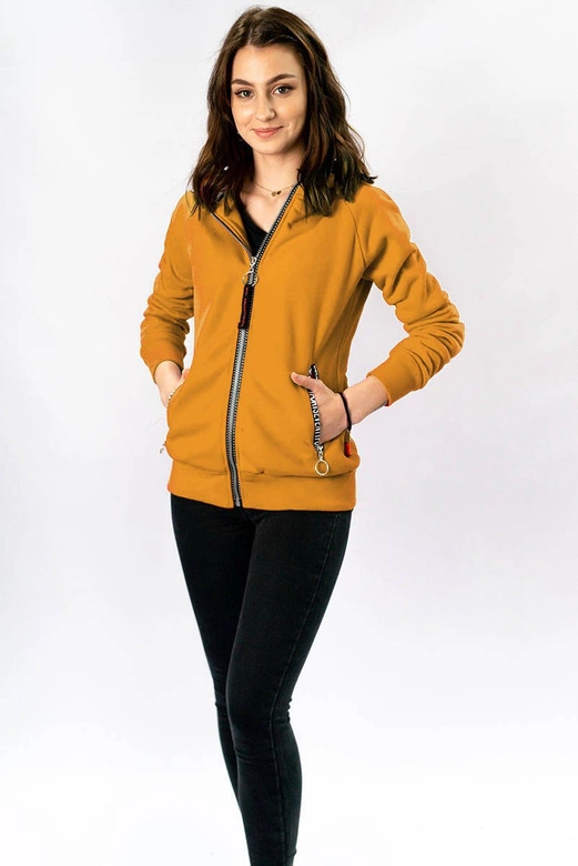 BLUZA Z KAPTUREM ŻÓŁTA (X525X)