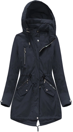 DWUSTRONNA PARKA Z KAPTUREM GRANATOWA (W0233BIG)