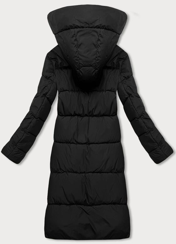 Zimowa kurtka damska z kapturem Glakate czarna (LU-238001B#)
