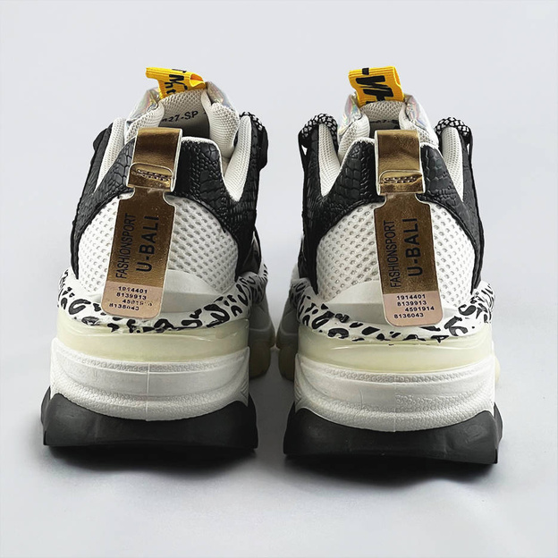 Damskie sneakersy panterka czarne (bx1827-sp)