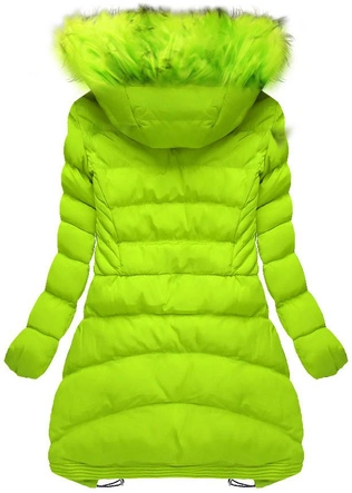 PIKOWANA KURTKA Z KAPTUREM LIMONKOWA (W817)