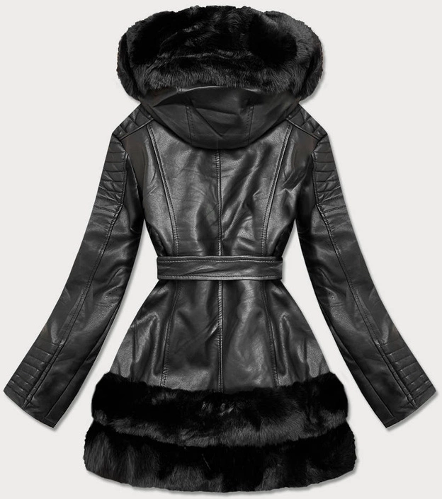 RAMONESKA Z FUTRZANĄ PODSZEWKĄ CZARNA (5544BIG)