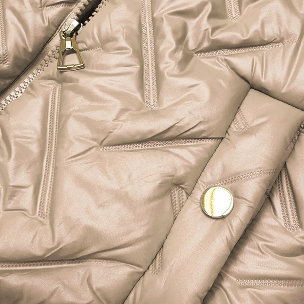 Damska kamizelka na futrze S'West brudnoróżowa (B8252-51051)