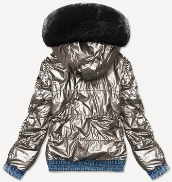 Przejściowa dwustronna kurtka jeansowa niebiesko-czarna (b9730-5001)