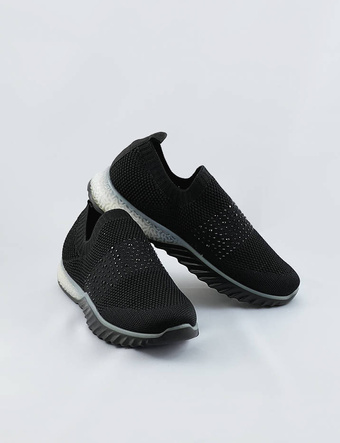 Miękkie sportowe buty wsuwane damskie czarne (bs1905-sp)
